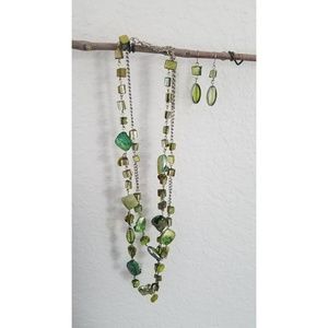 Green stone jewelry set